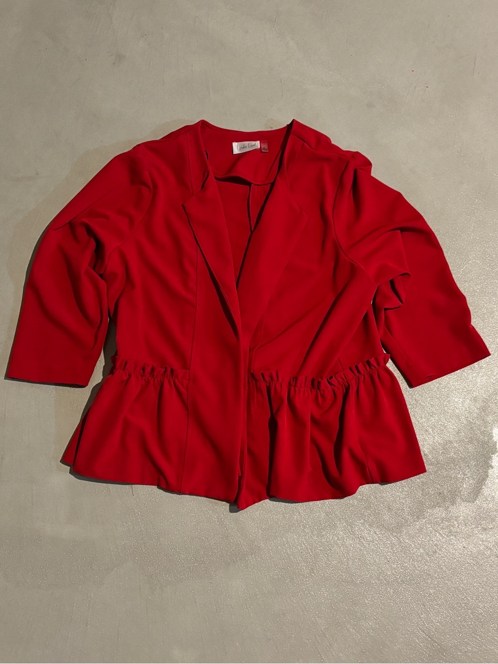 Linda Leal Red Peplum Jacket - Size XL - Career / Office